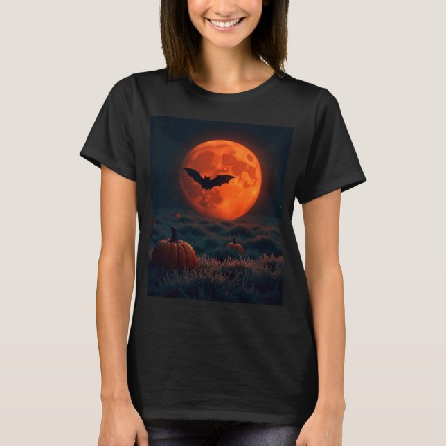Minimalistisches Halloween-🌙 T-Shirt (Vorderseite)