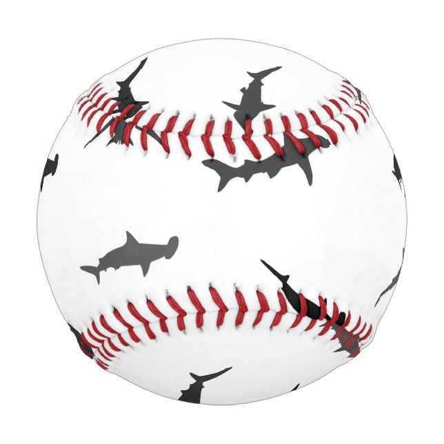 Minimalistisches Hammerhead-Hai-Hammerhead-Muster Baseball (Vorderseite)