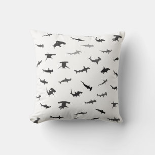 Minimalistisches Hammerhead-Hai-Hammerhead-Muster Kissen