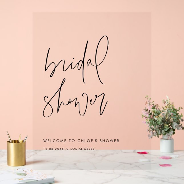 Minimalistisches handgeschriebenes Brautparty Acrylschild (Hochzeit)