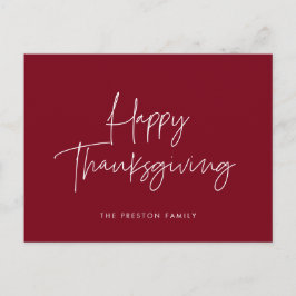 Minimalistisches handgeschriebenes Happy Thanksgiv Postkarte