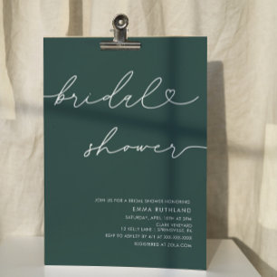 Minimalistisches handgeschriebenes Herz-Brautparty Einladung