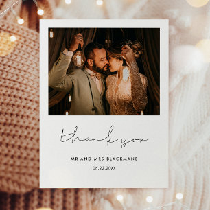 Minimalistisches handgeschriebenes Hochzeitsfest-F Dankeskarte