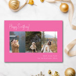 Minimalistisches handgeschriebenes Hot Pink Multi- Feiertagskarte<br><div class="desc">Mit dieser Minimalistischen handgeschriebenen Hot Pink Multi Foto Four Holiday Card können Sie Ihren Feiertag genießen. Mit einem lebendigen, hellrosa, handgeschriebenen Drehbuch und Platz für vier Ihrer Lieblings-Fotos verbindet diese Karte Einfachheit mit einem kühlen Pop an Farbe. Dieses moderne Design eignet sich ideal für die Präsentation von Erinnerungen, die in...</div>