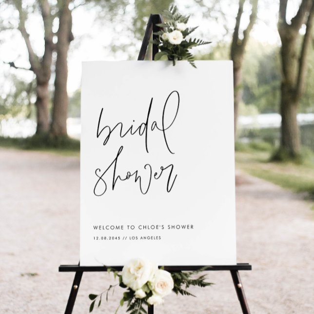 Minimalistisches, handgeschriebenes Skript-Brautpa Poster (This bridal shower sign features minimalist handwritten script, perfect for modern showers.)