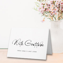 Minimalistisches handgeschriebenes Skript-Foto Dankeskarte