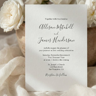 Minimalistisches handgeschriebenes Skript-Hochzeit Einladung