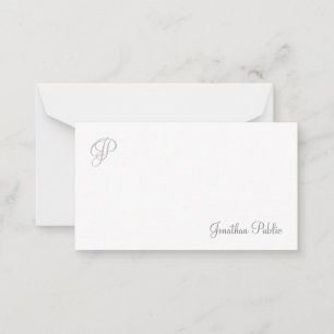 Minimalistisches handgeschriebenes Skriptmonogramm Mitteilungskarte