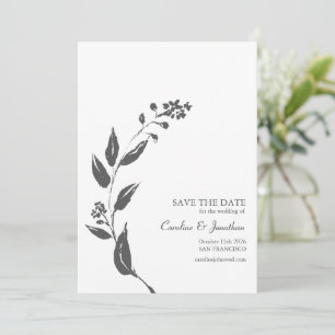 Minimalistisches handGezeichnet botanisches Schwar Save The Date