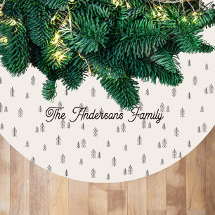 Minimalistisches handgezeichnetes modernes Weihnac Fleece Weihnachtsbaumdecke
