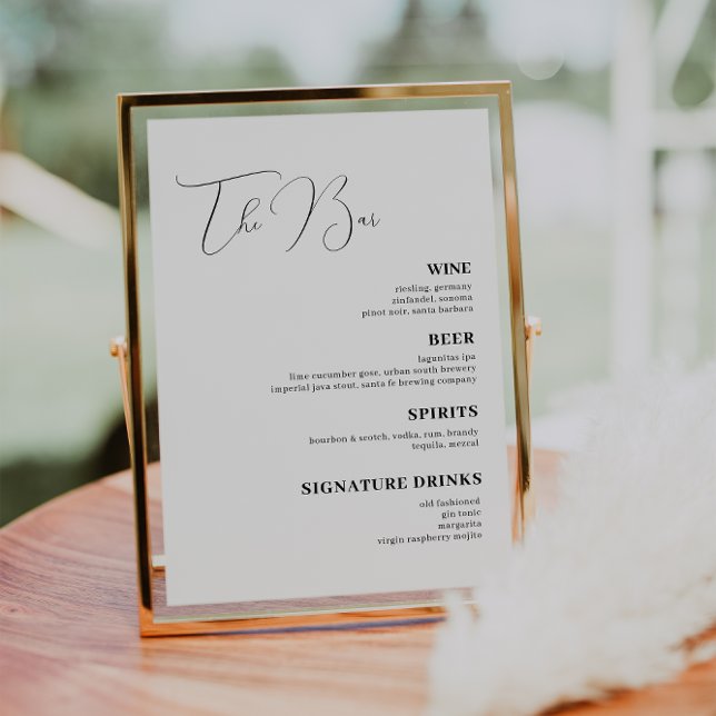 Minimalistisches Handskript-Menü für Hochzeiten un Poster (Von Creator hochgeladen)