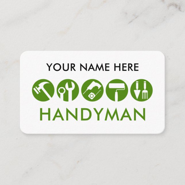Minimalistisches Handwerker-Tools-Symbol Visitenkarte (Vorderseite)