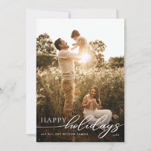 Minimalistisches Happy Holidays-Manuskript Benut Feiertagskarte