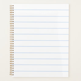 Minimalistisches, hellblau-weiß gestreiftes Muster Planer