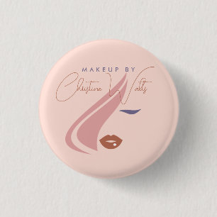 Minimalistisches helles Pfirsichpink Makeup Artist Button