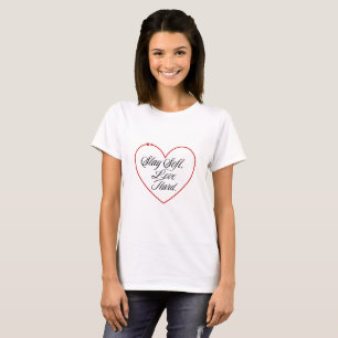 Minimalistisches Herz-Linienkunst-T-Shirt T-Shirt