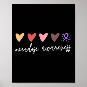 Minimalistisches Herz Überdosierungsbewusstsein Poster