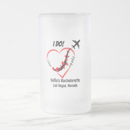 Minimalistisches Herz und Flugzeug Mattglas Bierglas