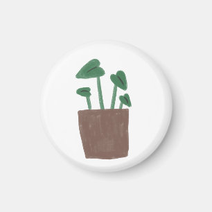 Minimalistisches Herzblatt-Zimmerpflanze-Naturgesc Magnet
