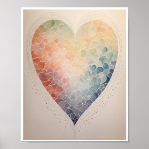 Minimalistisches Herzmuster Poster