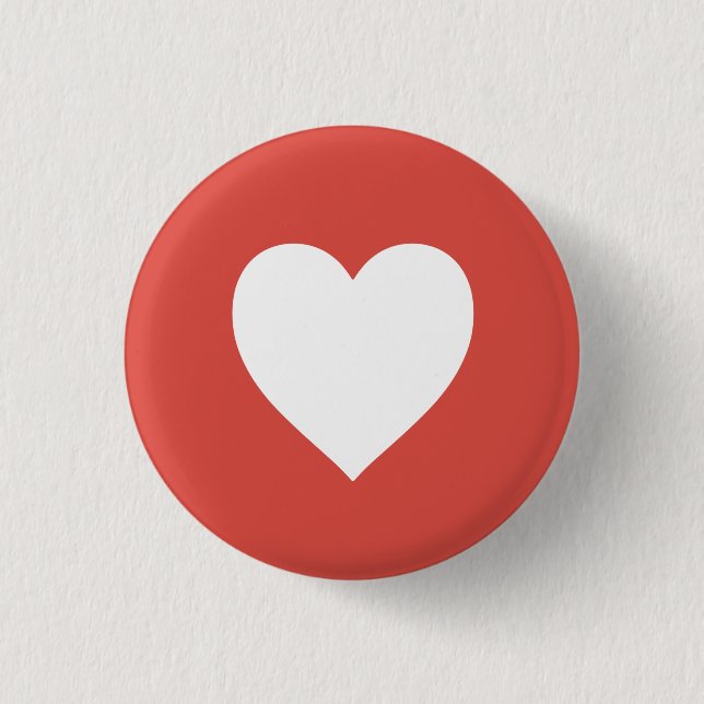 Minimalistisches Herzsymbol – Einfaches Liebessymb Button (Vorderseite)