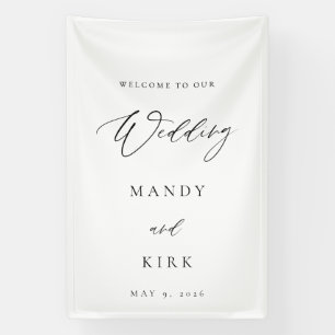 Minimalistisches Hochzeit-Willkommensschild Banner