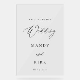 Minimalistisches Hochzeit-Willkommensschild Elegan Acrylschild