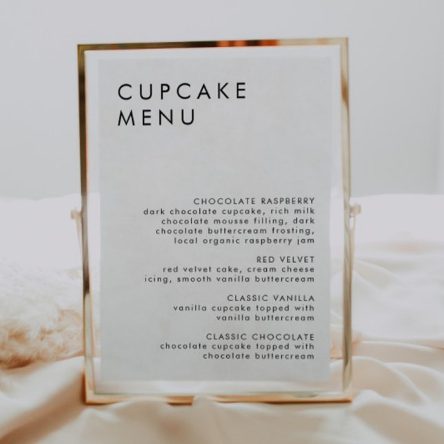 Minimalistisches Hochzeitdessert Bar Cupcake Menü  Einladung (Von Creator hochgeladen)