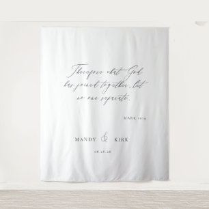 Minimalistisches Hochzeitsbanner Personalisiert Wandteppich