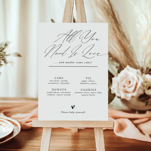 Minimalistisches Hochzeitsdessert-Bar-Menü-Schild Poster (Von Creator hochgeladen)