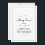 Minimalistisches Hochzeitsfest Einladung<br><div class="desc">Diese minimalistische Hochzeitsbrunch-Einladung ist perfekt für eine einfache Hochzeitsveranstaltung. Das moderne romantische Design besticht durch klassische schwarz-weiße Typografie gepaart mit einer rustikalen und eleganten Kalligraphie mit Vintagem handgeschriebenem Stil. Anpassbar in jeder Farbe. Behalt das Design einfach und elegant, wie es ist, oder personalisiere es durch Hinzufügen von eigenen Grafiken und...</div>