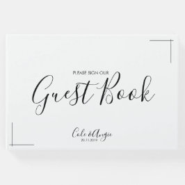 Minimalistisches HochzeitsGästebuch mit Grenzüberg Gästebuch