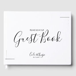 Minimalistisches HochzeitsGästebuch mit Grenzüberg Gästebuch