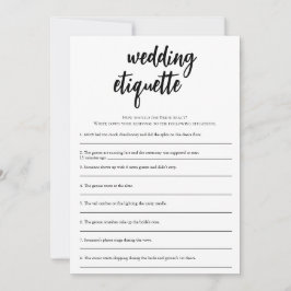 Minimalistisches Hochzeitspiel Etiquette Brautpart Einladung