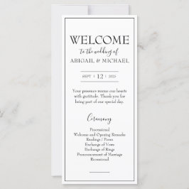 Minimalistisches Hochzeitsprogramm