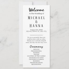 Minimalistisches Hochzeitsprogramm bearbeitet Einladung