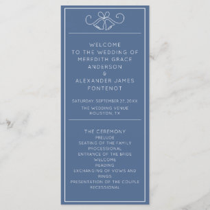 Minimalistisches Hochzeitsprogramm für Blau und We Programm