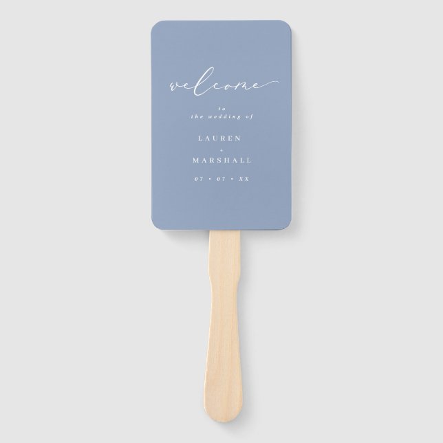Minimalistisches Hochzeitsprogramm für kalligraphi Fächer (Vorderseite)