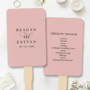 Minimalistisches Hochzeitsprogramm für Weichkorall Fächer