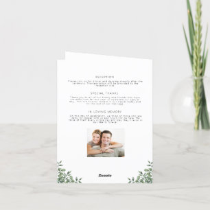 Minimalistisches Hochzeitsprogramm gefaltete Blume Dankeskarte