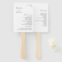 Minimalistisches Hochzeitsprogramm Hand Fan