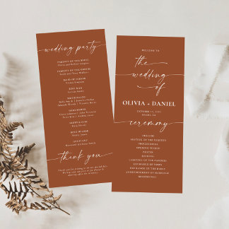 Minimalistisches Hochzeitsprogramm Programm