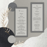 minimalistisches Hochzeitsprogramm und Menü