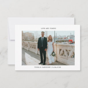 Minimalistisches Hochzeitsstift Foto Dankeschön Ka Dankeskarte