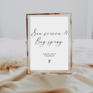 Minimalistisches Hochzeitssyndrom und Bug Spray-Ze Sockelschild