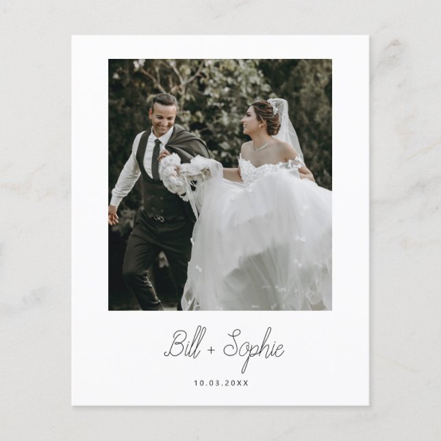 Minimalistisches Hochzeitsszenario - Dankeschön-Fo Flyer (Vorne)