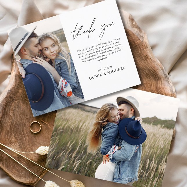 Minimalistisches Hochzeitsszenario - Dankeschön-Fo Flyer (Von Creator hochgeladen)