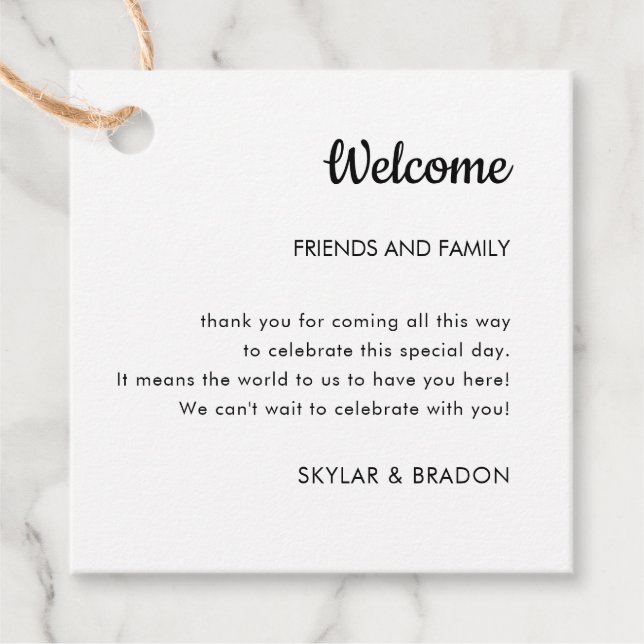 Minimalistisches Hochzeitstipendium Geschenkanhänger (Vorderseite)