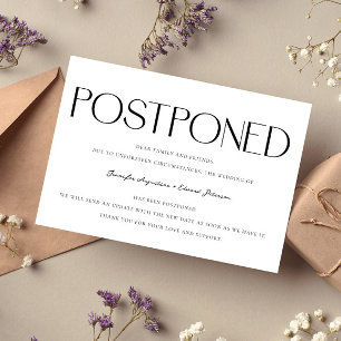 Minimalistisches Hochzeitsupdate Weiß Einladung