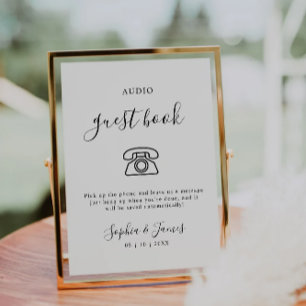 Minimalistisches Hochzeittelefon - Gästebuch Einladung